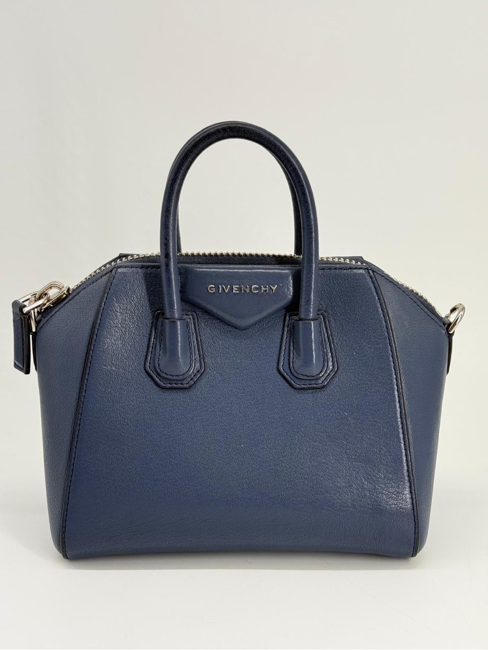 Givenchy Small Antigona Blue Leather Handbag